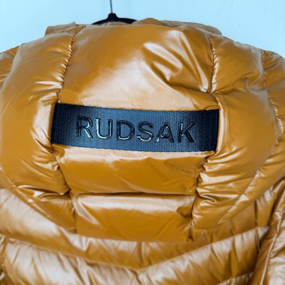 NWT Rudsak Malaya Dark Caramel Regular Length Lightweight Belted Puffer Jacket S - Picture 10 of 16